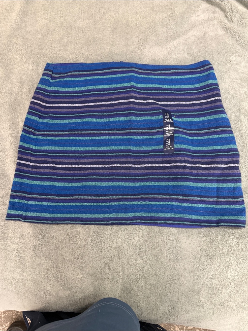 GAP Striped Knit Mini Skirt in Blue and Teal